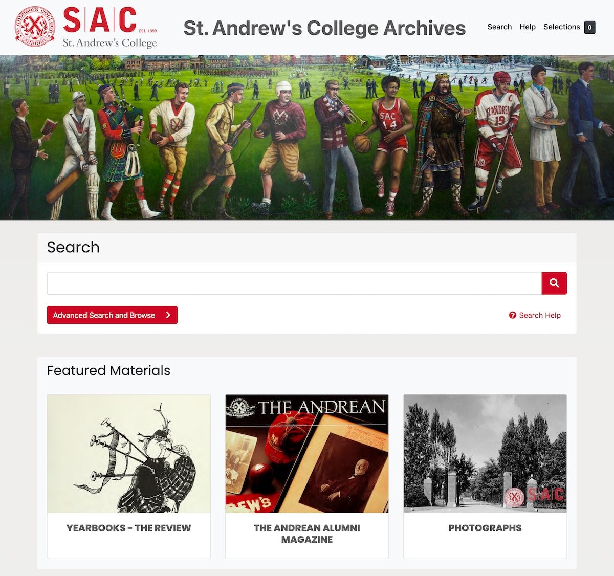 St. Andrew's College Archives Home Page