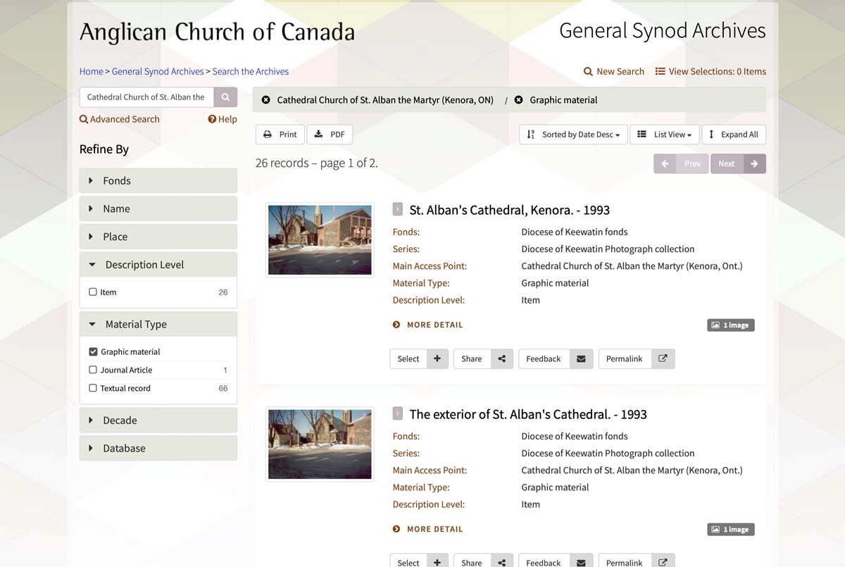 Anglican Church of Canada Archives