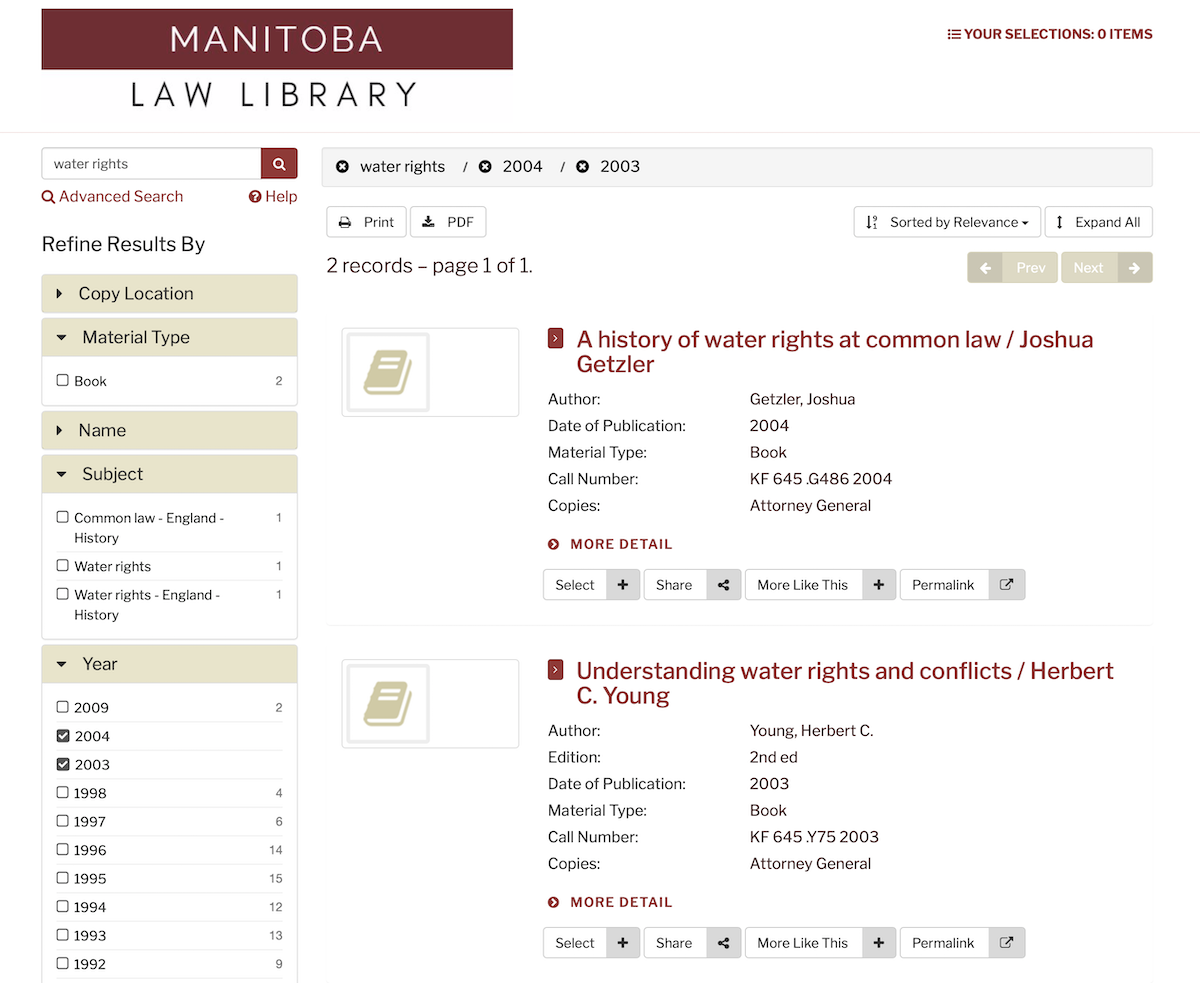 Manitoba Law Library Catalogue & Andornot Consulting