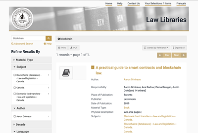 Law Society of New Brunswick Library Catalogue