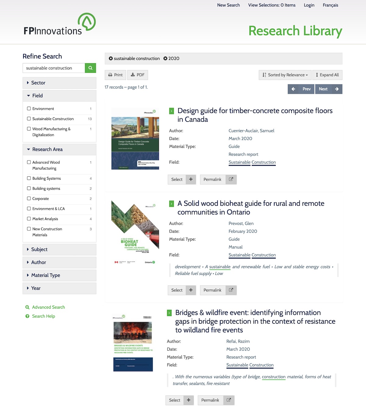 FPInnovations Research Library & Andornot Consulting