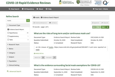COVID-19 Rapid Evidence Reviews