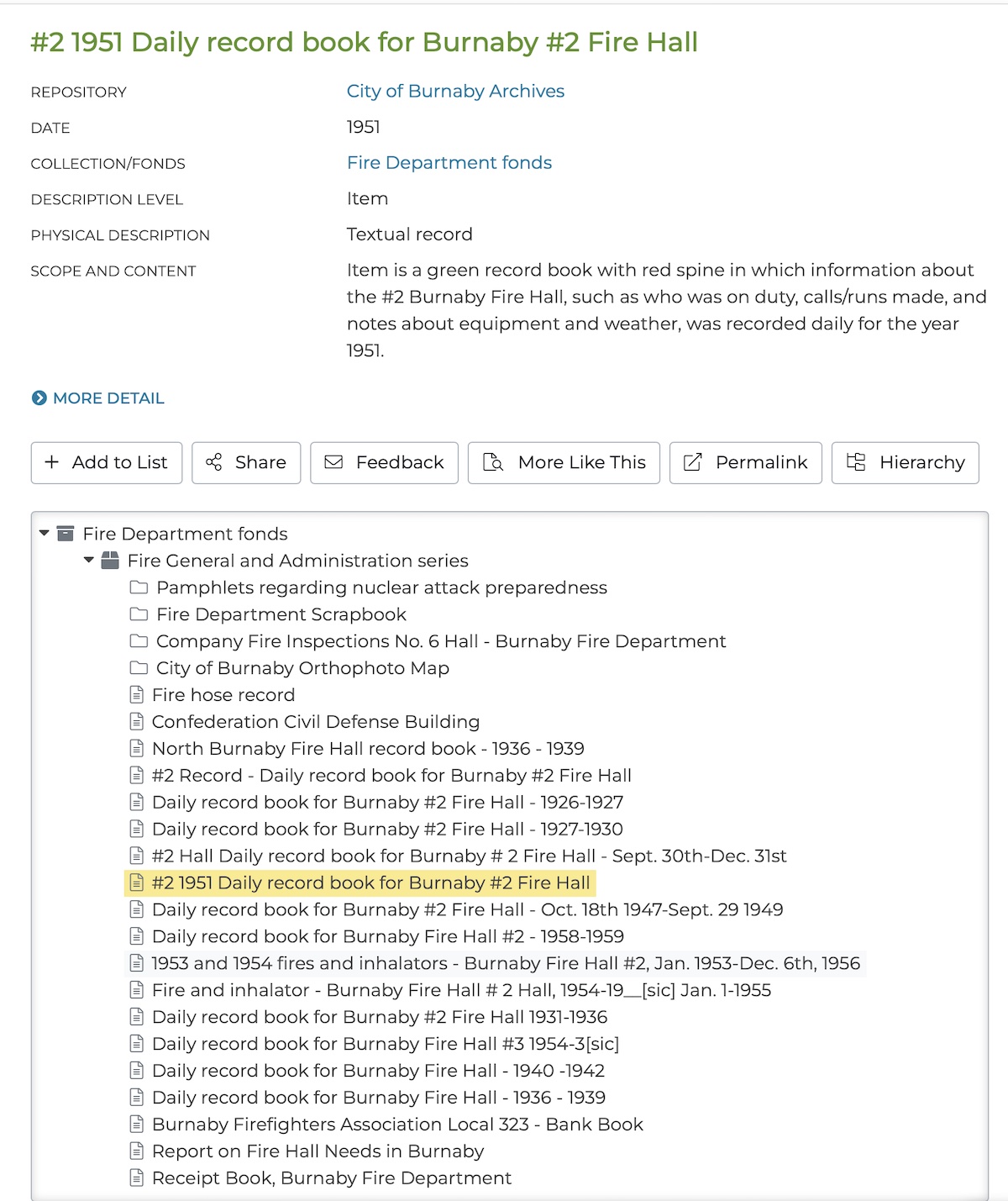 Archival Hierarchy View